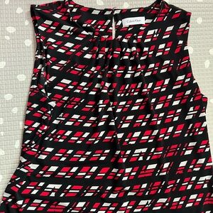 Calvin Klein women’s suiting - Pleated Front Crew Neck Sleeveless Top